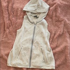 Athleta Heather Ivory Gray Sweatshirt Vest XS